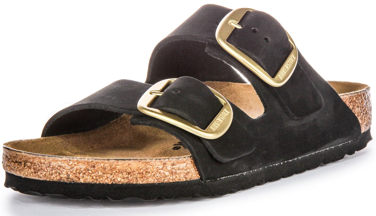 Birkenstock Arizona-sandaler | svart mockaläder - stort spänne för dam