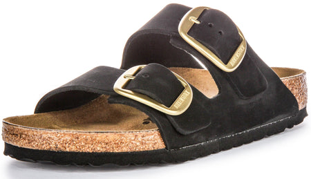 Birkenstock Arizona-sandaler | svart mockaläder - stort spänne för dam