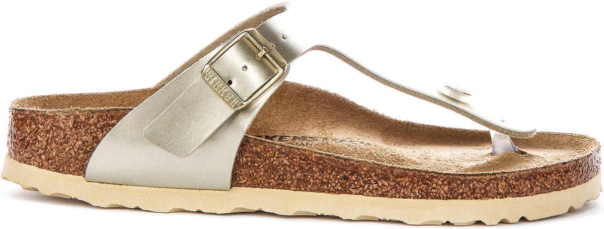 Sandalias Birkenstock Gizeh | Birko-Flor dorado para niños - Horma estrecha