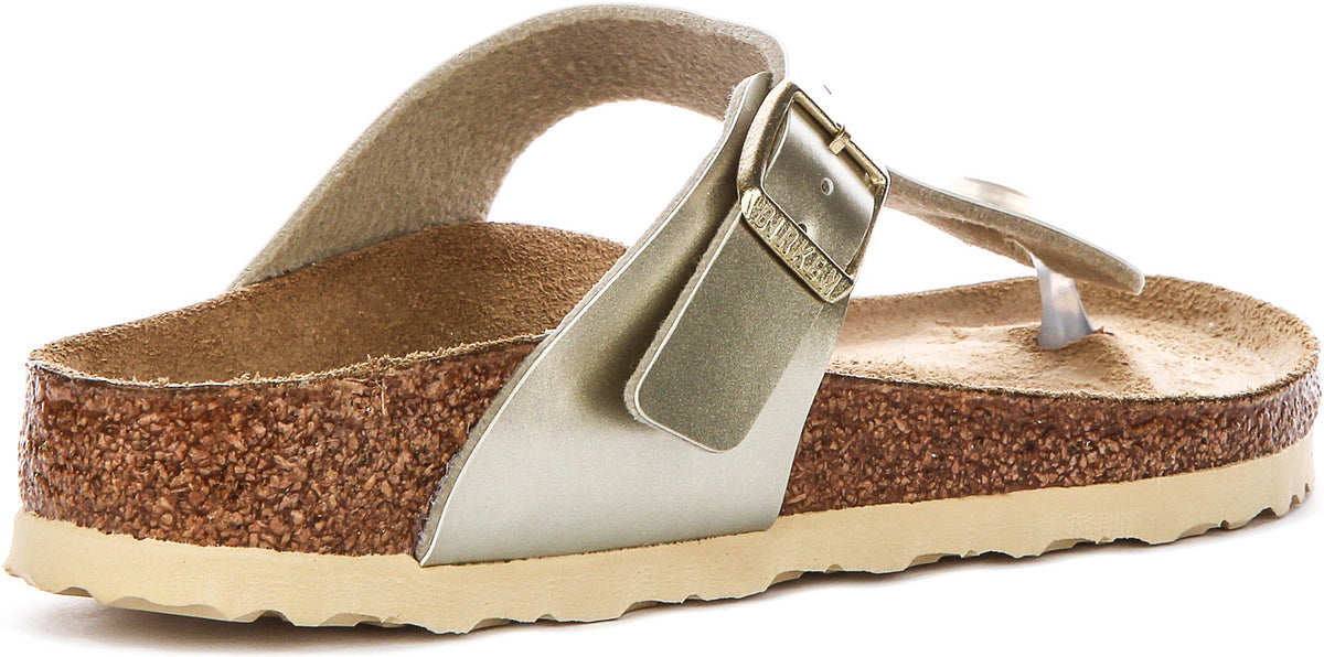 Sandalias Birkenstock Gizeh | Birko-Flor dorado para niños - Horma estrecha