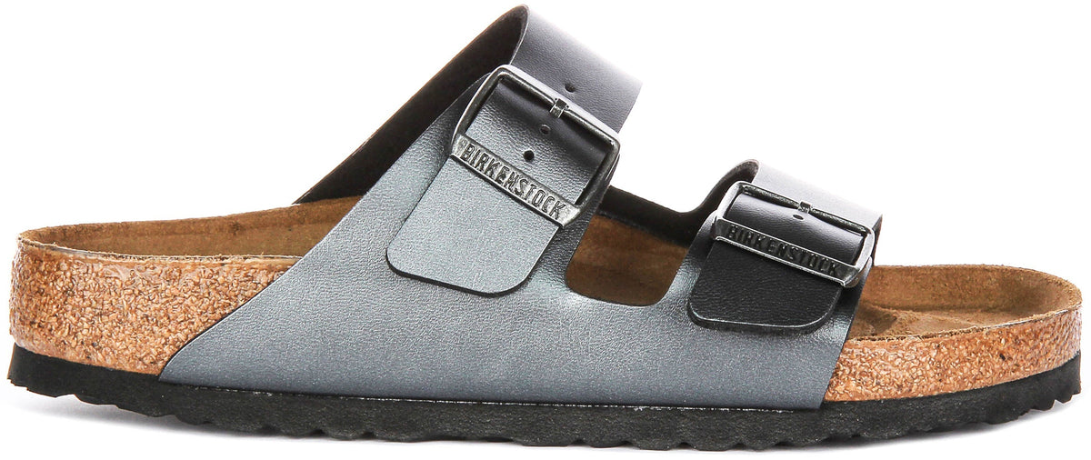 Birkenstock Arizona-sandalen | metallic zwart Birko-Flor - metallic afwerking voor dames - normale pasvorm