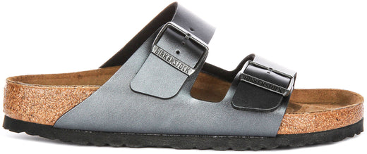 Birkenstock Arizona-sandalen | metallic zwart Birko-Flor - metallic afwerking voor dames - normale pasvorm