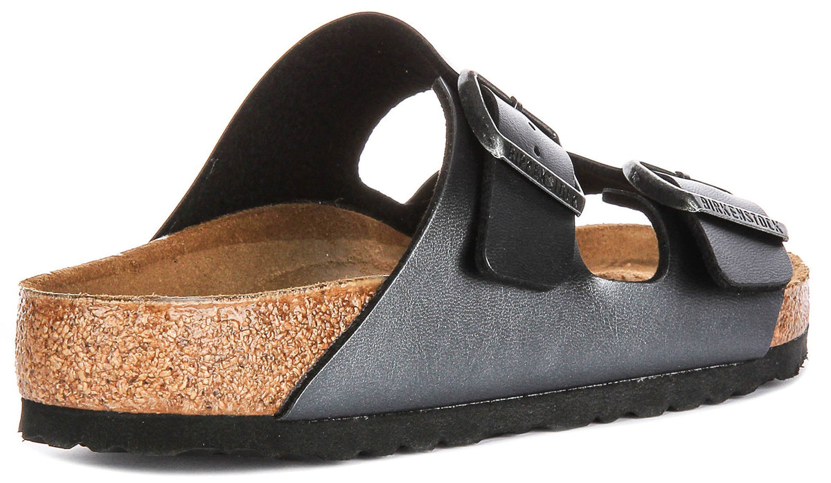 Birkenstock Arizona-sandalen | metallic zwart Birko-Flor - metallic afwerking voor dames - normale pasvorm