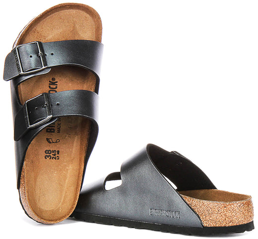 Birkenstock Arizona-sandalen | metallic zwart Birko-Flor - metallic afwerking voor dames - normale pasvorm
