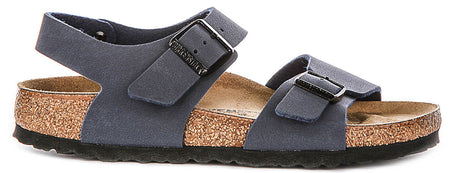 Scarpe Birkenstock New York | Materiale della tomaia originale Birkenstock blu navy per bambini - Calzata stretta