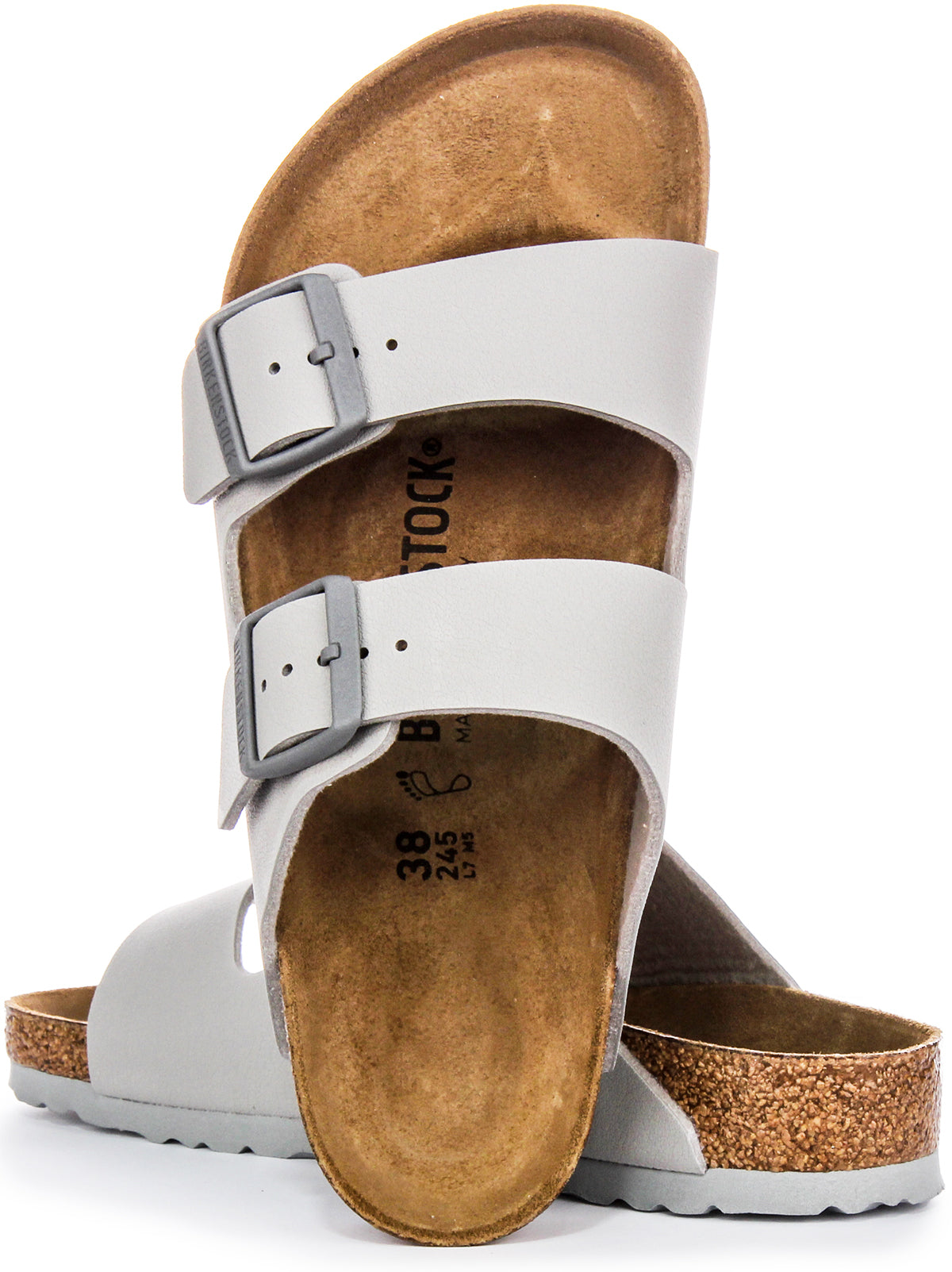 Sandales Birkenstock Arizona | Couleur pierre en Birko-Flor pour femme